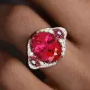 6ct Oval Cut Ruby Vintage Cocktail Ring