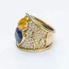 Heart Cut Yellow and Blue Sapphire Cocktail Ring