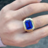 8.4ct Emerald Cut Tanzanite Blue Sapphire Engagement Ring