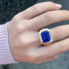 8.4ct Emerald Cut Tanzanite Blue Sapphire Engagement Ring