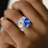 7ctw Pear Cut Two Stone Bypass Cocktail Ring
