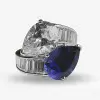 7ctw Pear Cut Two Stone Bypass Cocktail Ring