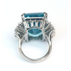 14ct Emerald Cut Aquamarine Cluster Cocktail Ring