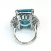 14ct Emerald Cut Aquamarine Cluster Cocktail Ring