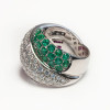 5ctw Round Cut Ruby Emerald Bypass Cocktail Ring