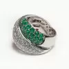 5ctw Round Cut Ruby Emerald Bypass Cocktail Ring