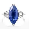 Marquise Cut Light Blue Sapphire Engagement Ring