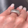 9.5ct Cushion Cut White Sapphire Matt Engagement Ring