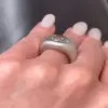 9.5ct Cushion Cut White Sapphire Matt Engagement Ring