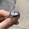 9.5ct Cushion Cut White Sapphire Matt Engagement Ring