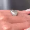 9.5ct Cushion Cut White Sapphire Matt Engagement Ring
