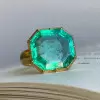 7ct Octagon Cut Emerald Vintage Cocktail Ring