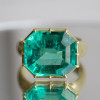 7ct Octagon Cut Emerald Vintage Cocktail Ring