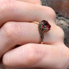 2.7ct Round Cut Ruby Lily Pad Engagement Ring