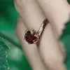 2.7ct Round Cut Ruby Lily Pad Engagement Ring