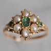 Antique Style Emerald and Pearl Ring