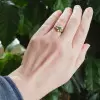 Antique Style Emerald and Pearl Ring