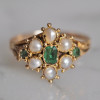 Antique Style Emerald and Pearl Ring