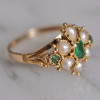 Antique Style Emerald and Pearl Ring