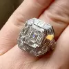 4.2ct Asscher Cut Three Stone Engagement Ring