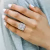 4.2ct Asscher Cut Three Stone Engagement Ring