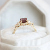 2.5ct Emerald Cut Ruby Cluster Engagement Ring