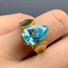5.4ct Pear Cut Aquamarine Engagement Ring