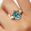 5.4ct Pear Cut Aquamarine Engagement Ring
