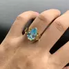 5.4ct Pear Cut Aquamarine Engagement Ring