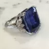 12ct Cushion Cut Sapphire Engagement Ring