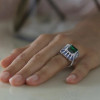 Vintage 8.4ct Emerald Cut Emerald Cocktail Ring