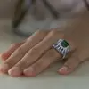 Vintage 8.4ct Emerald Cut Emerald Cocktail Ring