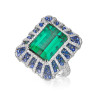 Vintage 8.4ct Emerald Cut Emerald Cocktail Ring