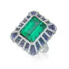 Vintage 8.4ct Emerald Cut Emerald Cocktail Ring