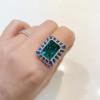 Vintage 8.4ct Emerald Cut Emerald Cocktail Ring