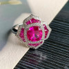 3ct Cushion Cut Ruby Rose Engagement Ring