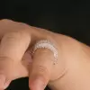 5ctw White Sapphire Paved Bold Wedding Band