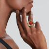 9.5ct Princess Cut Orange Red Sapphire Cocktail Ring