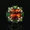 9.5ct Princess Cut Orange Red Sapphire Cocktail Ring