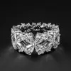 7ctw Pear Cut Gradient Width Eternity Ring