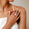 6.8ct Cushion Cut Bi-color Tourmaline Cocktail Ring