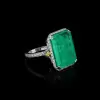 14ct Emerald Cut Emerald European Shank Engagement Ring