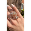 Nature-inspired Two Tone Leaves Bold Cocktail Ring