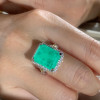 14ct Emerald Cut Emerald European Shank Engagement Ring