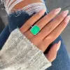 14ct Emerald Cut Emerald European Shank Engagement Ring