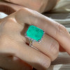14ct Emerald Cut Emerald European Shank Engagement Ring