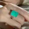 14ct Emerald Cut Emerald European Shank Engagement Ring