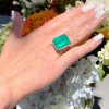 14ct Emerald Cut Emerald European Shank Engagement Ring