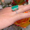 14ct Emerald Cut Emerald European Shank Engagement Ring