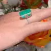14ct Emerald Cut Emerald European Shank Engagement Ring